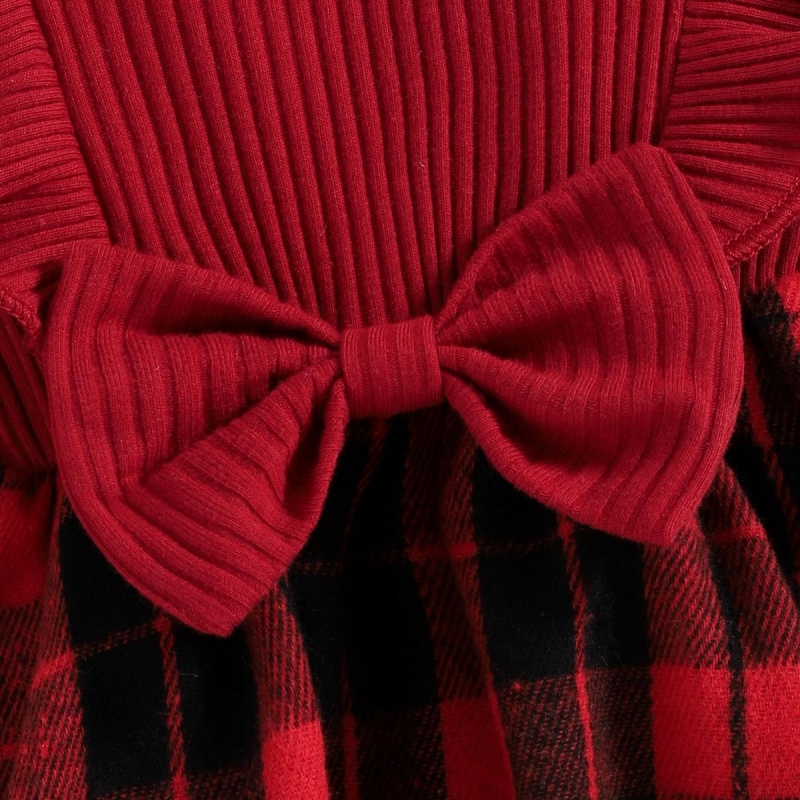 Baby Girl Red Plaid Dress Romper