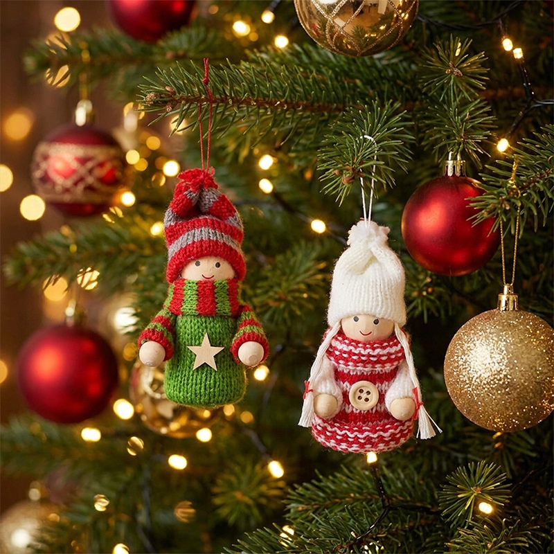 Christmas Santa Plush Hanging Ornaments 5 Pcs