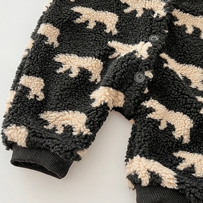 Baby Boy/Girl Cute Animal Lambswool Thickened Romper