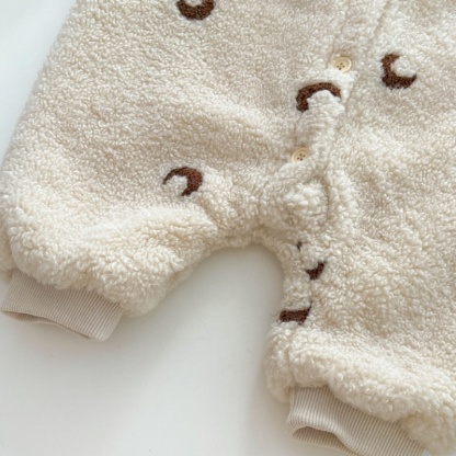 Baby Cute Moon Embroidery Padded Warmth Romper