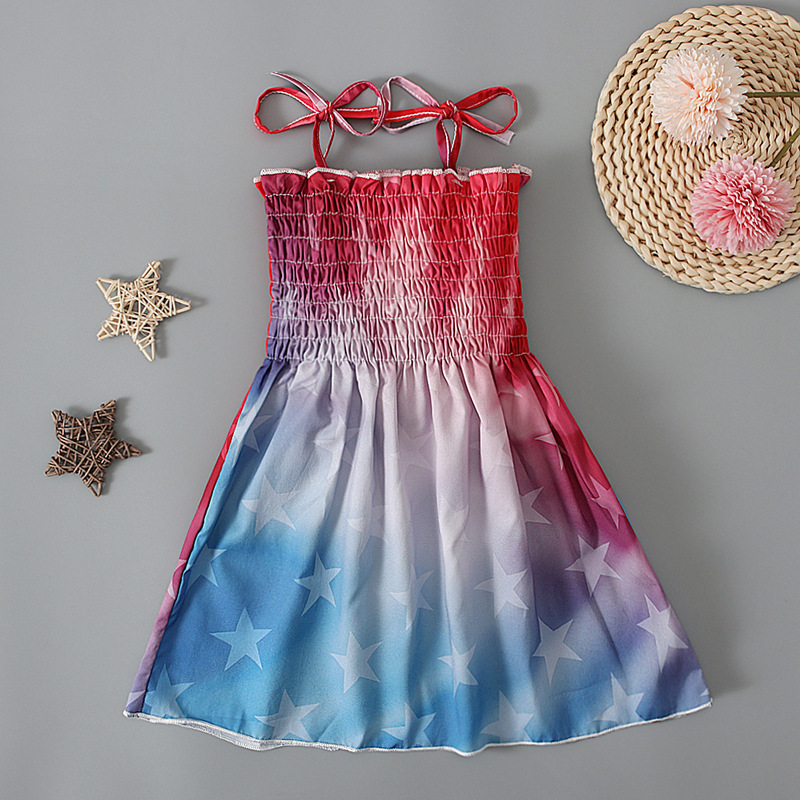 Baby Girl Independence Day Strappy Print Dress
