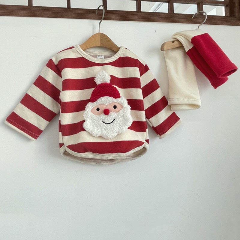 Baby Girl Striped Heart Sweatshirt