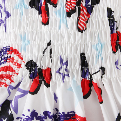 Baby Girl Independence Day Strappy Ensign Print Dress