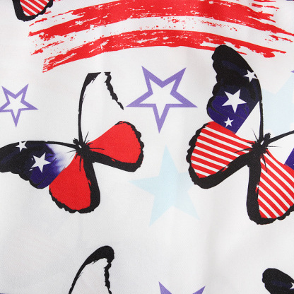 Baby Girl Independence Day Strappy Ensign Print Dress