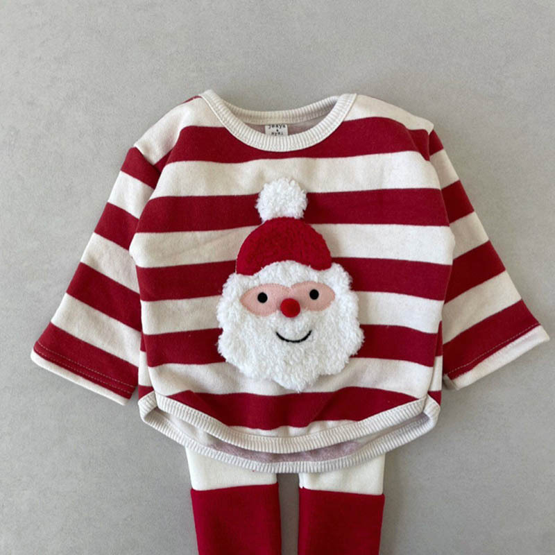 Baby Girl Striped Heart Sweatshirt