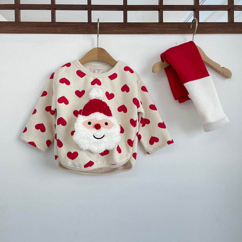 Baby Girl Striped Heart Sweatshirt