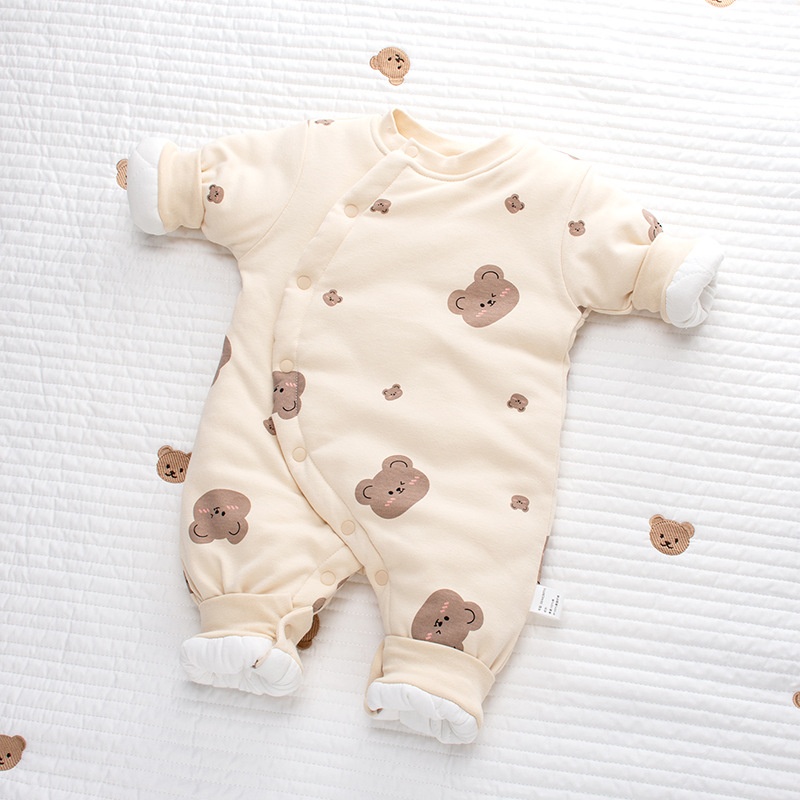 Baby Cute Bear Quilted Cotton Jacket Romper
