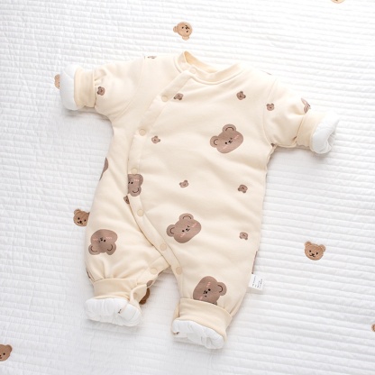 Baby Cute Bear Quilted Cotton Jacket Romper