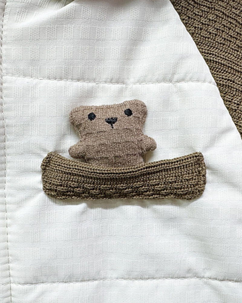 Baby Unisex Hello Bear Padded Hoodie Long Sleeve Romper