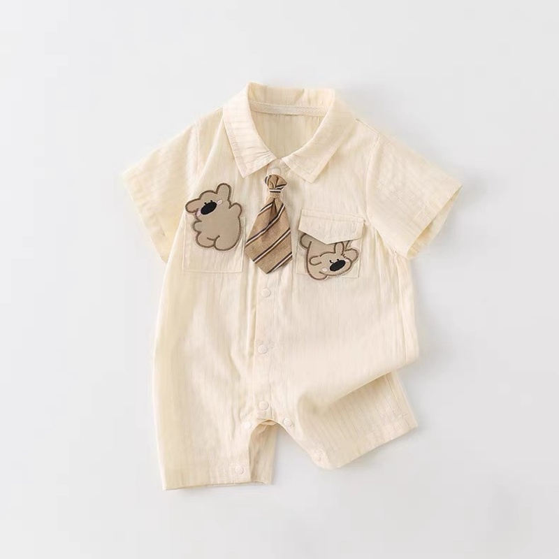 Baby Boy Academy Bear Short Sleeve Romper