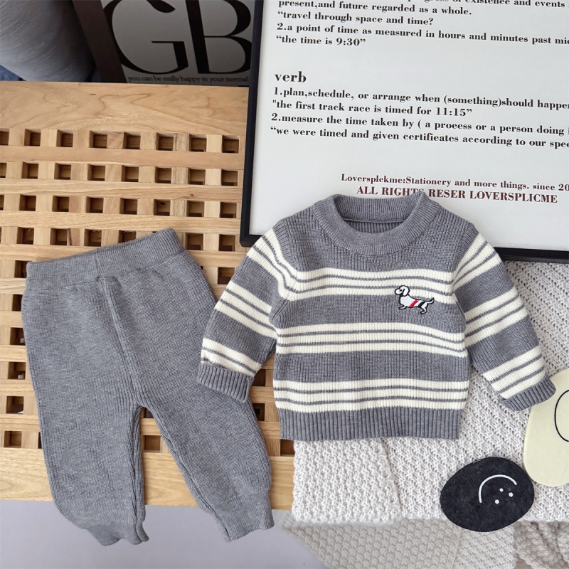 Baby Boy Sweater Stripe Two-Piece Set