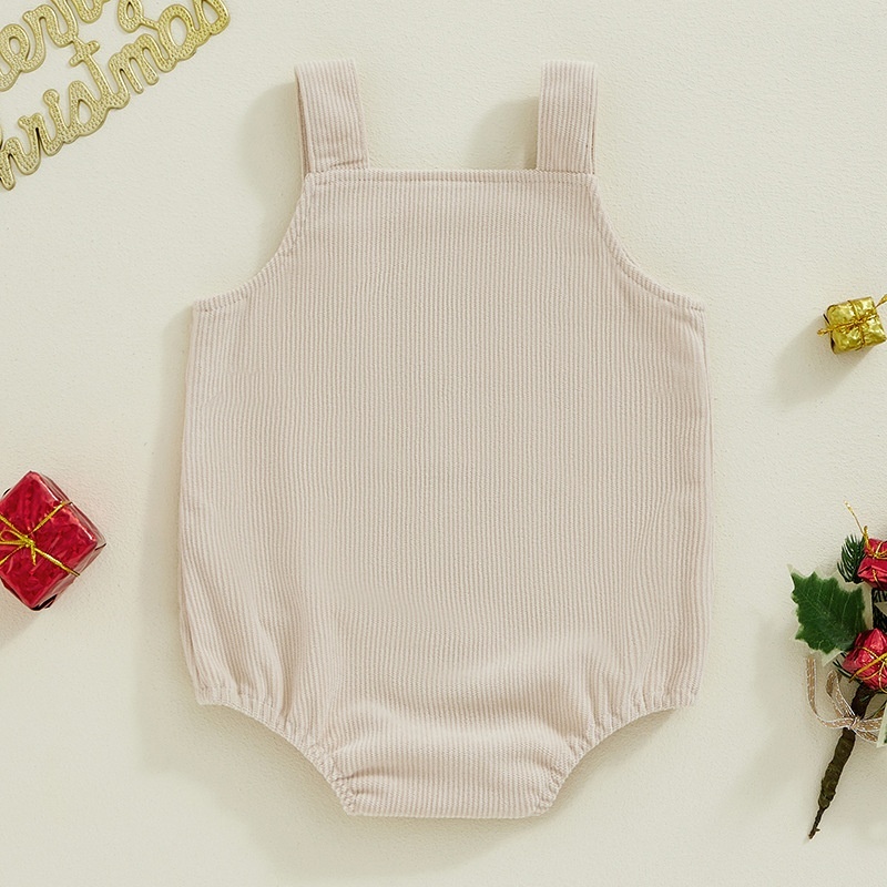 Corduroy Suspender Strap Baby Bodysuit Romper