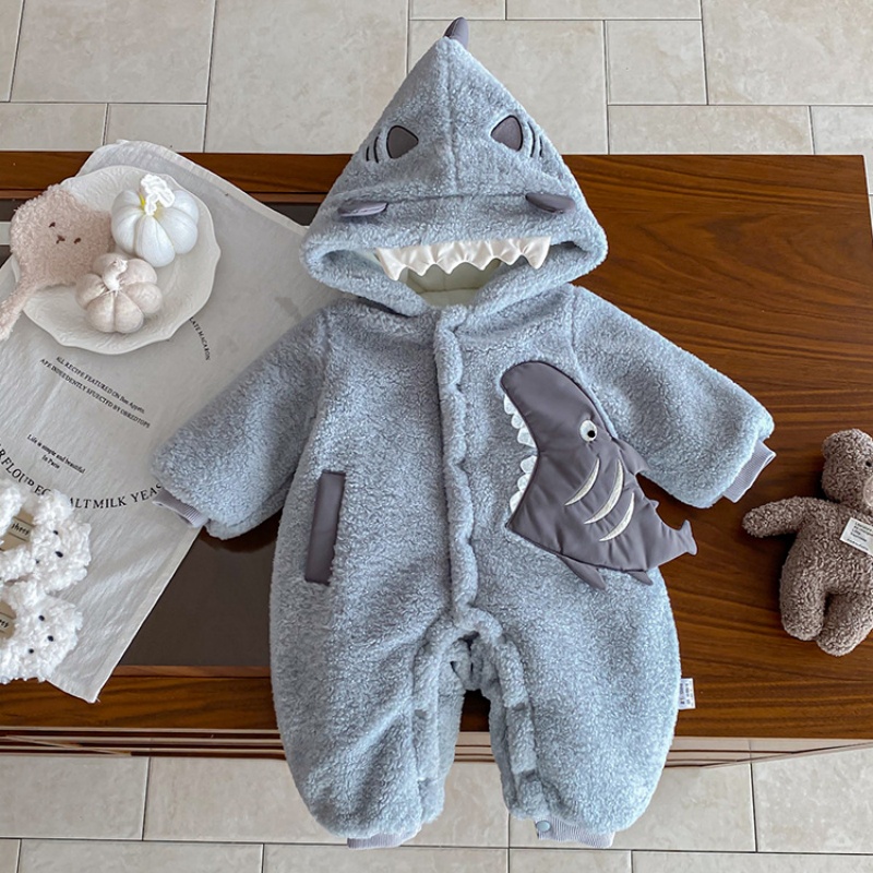 Baby Boy Warm Hooded Romper