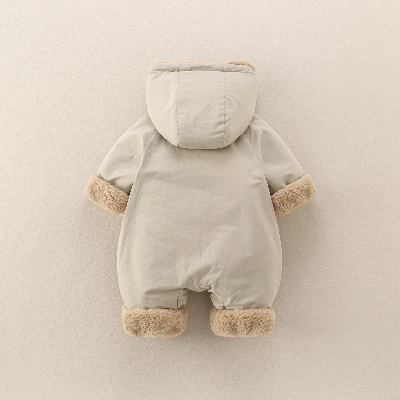Baby Hooded Padded Romper with Scarf