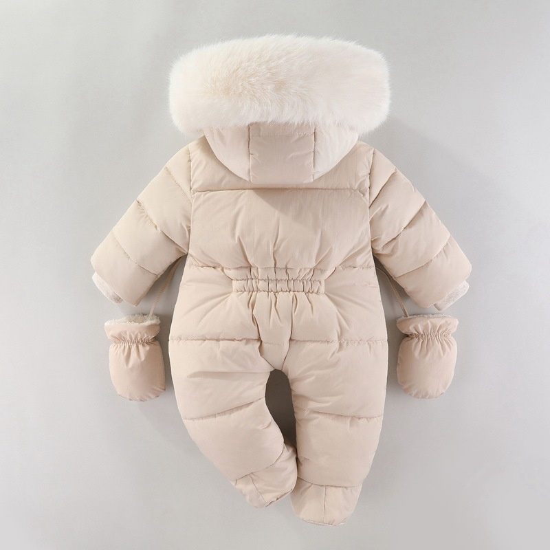 Baby Girl Padded Hooded Romper