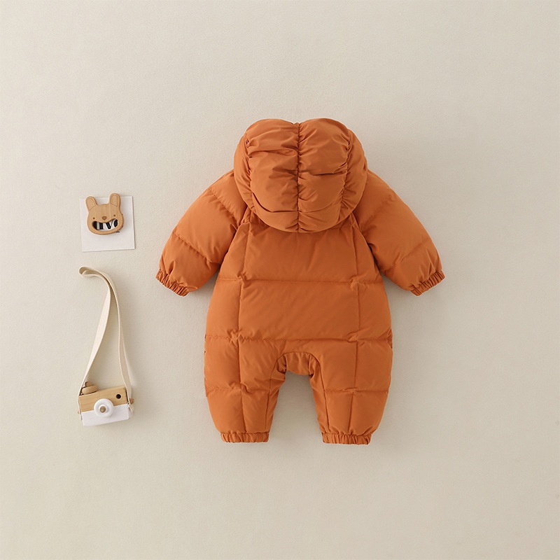 Baby Girl Hooded Zip Padded Romper