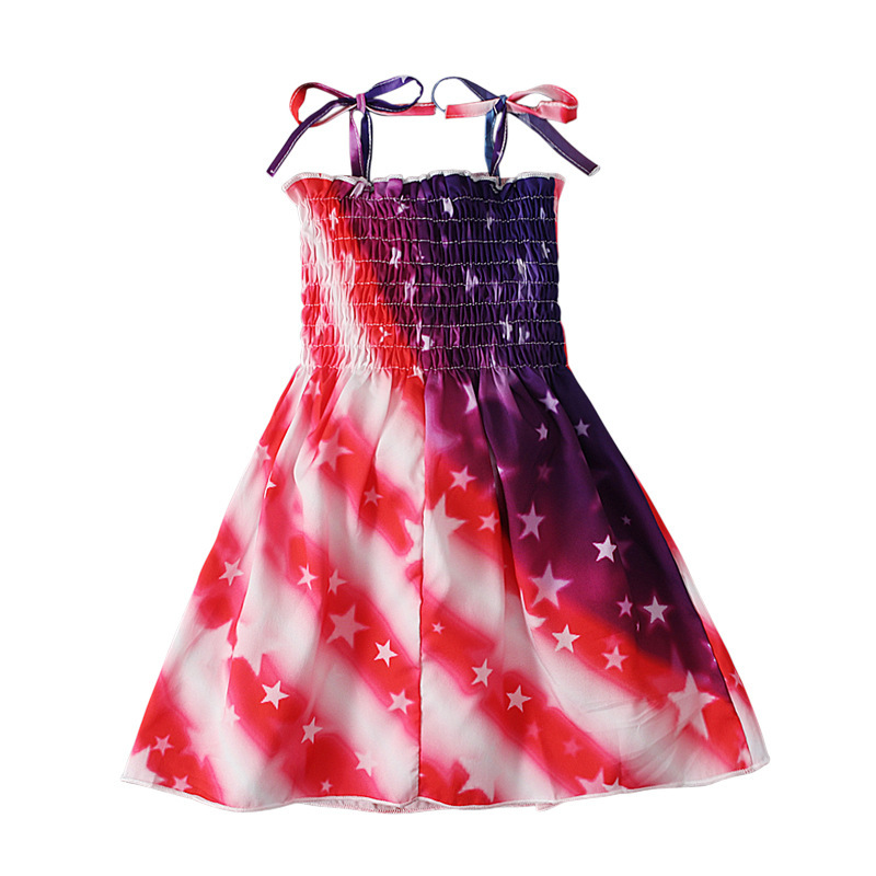 Baby Girl Independence Day Strappy Print Dress