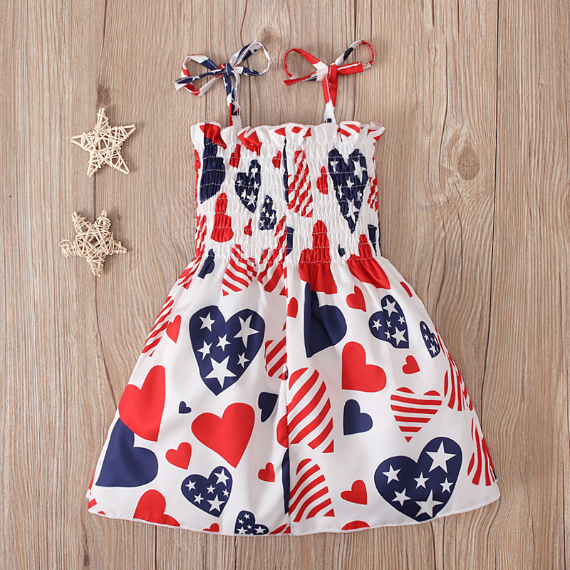 Baby Girl Independence Day Strappy Ensign Print Dress