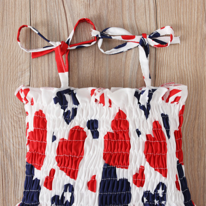 Baby Girl Independence Day Strappy Ensign Print Dress