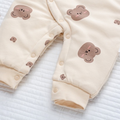 Baby Cute Bear Quilted Cotton Jacket Romper