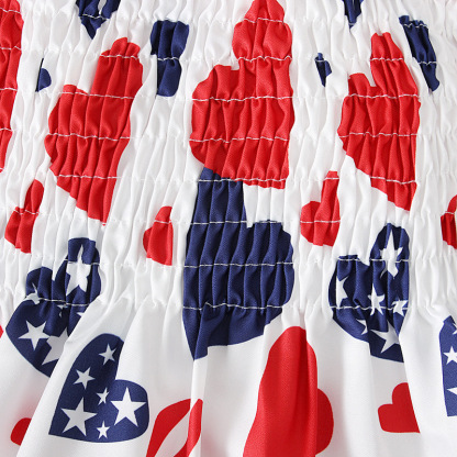 Baby Girl Independence Day Strappy Ensign Print Dress