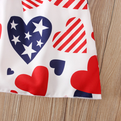 Baby Girl Independence Day Strappy Ensign Print Dress