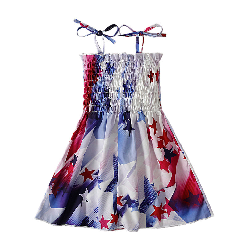 Baby Girl Independence Day Strappy Print Dress