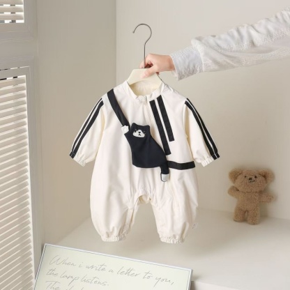 Baby Unisex Cute Cat Hoodie Long Sleeve Romper