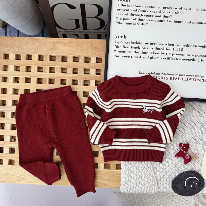 Baby Boy Sweater Stripe Two-Piece Set