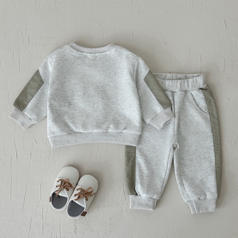 Color Block Pocket Baby Sweatsuit Set