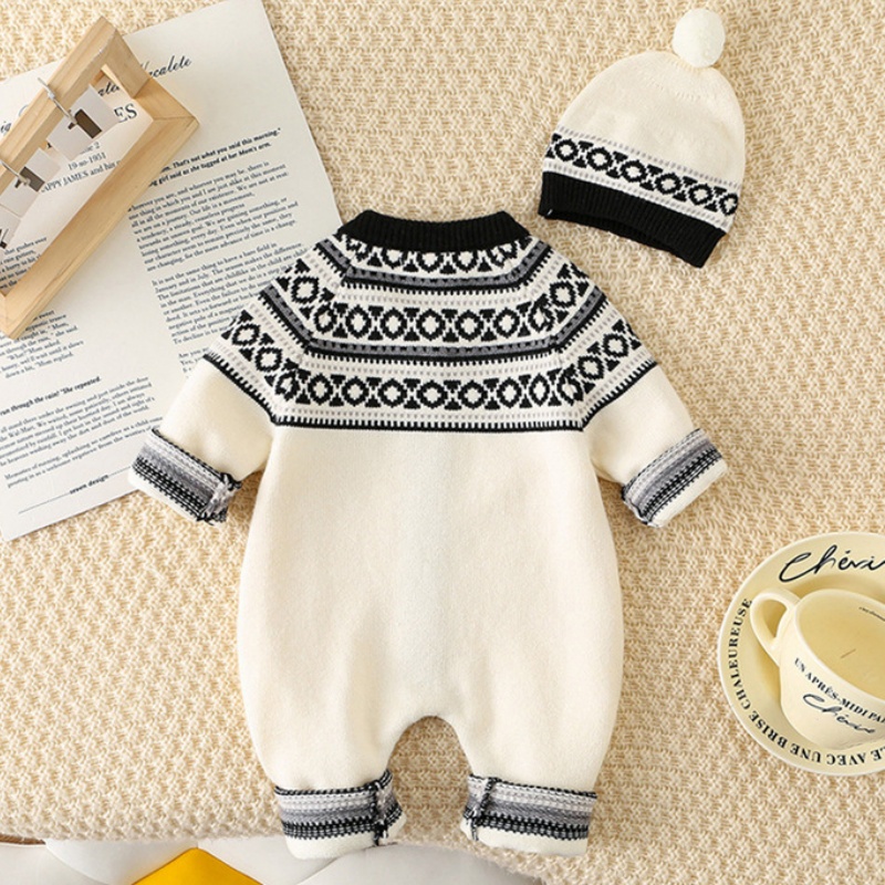 Baby Boy Sweater Long Sleeve Romper