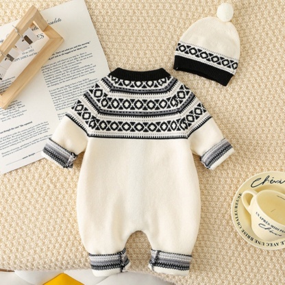 Baby Boy Sweater Long Sleeve Romper
