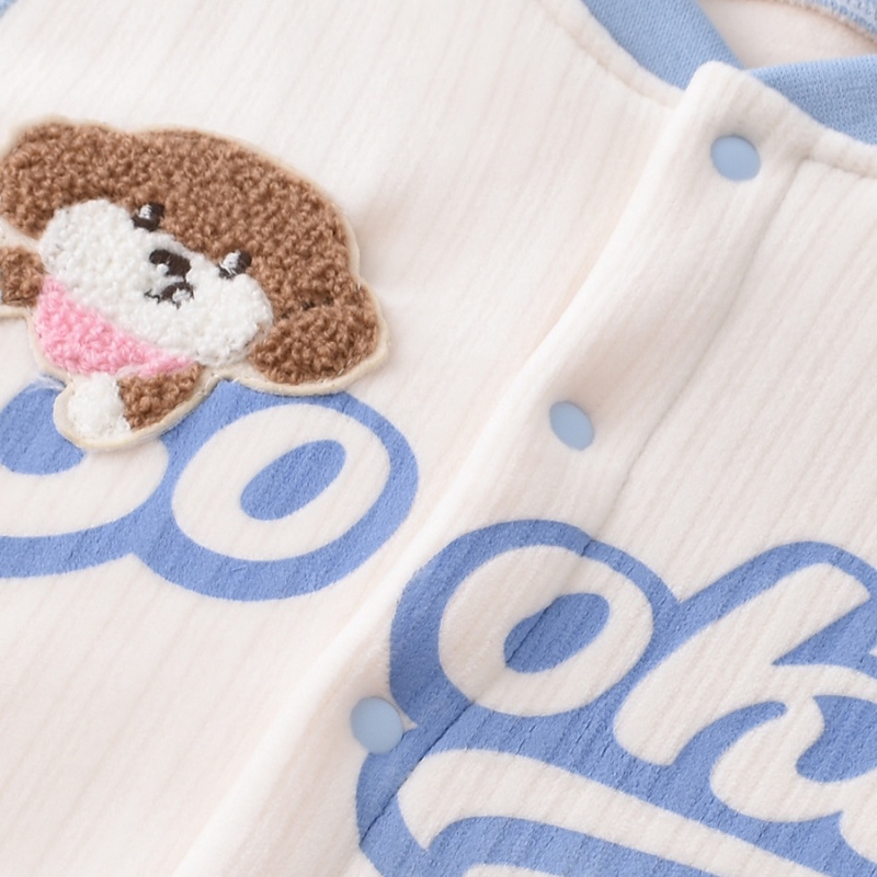 Baby Unisex Fleece Cartoon Long Sleeve Romper
