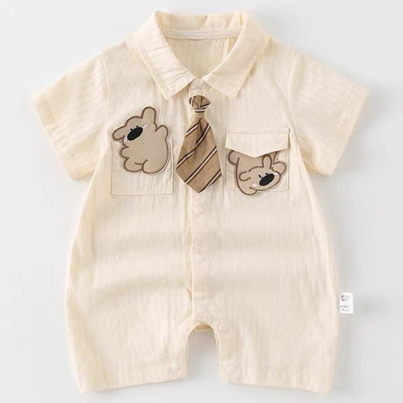 Baby Boy Academy Bear Short Sleeve Romper