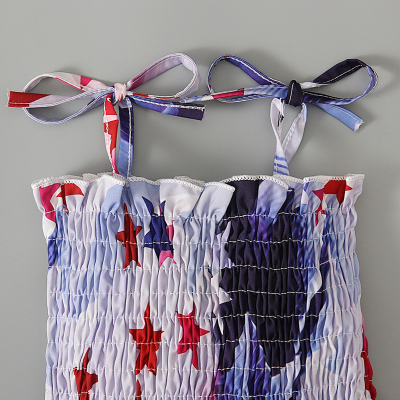 Baby Girl Independence Day Strappy Print Dress