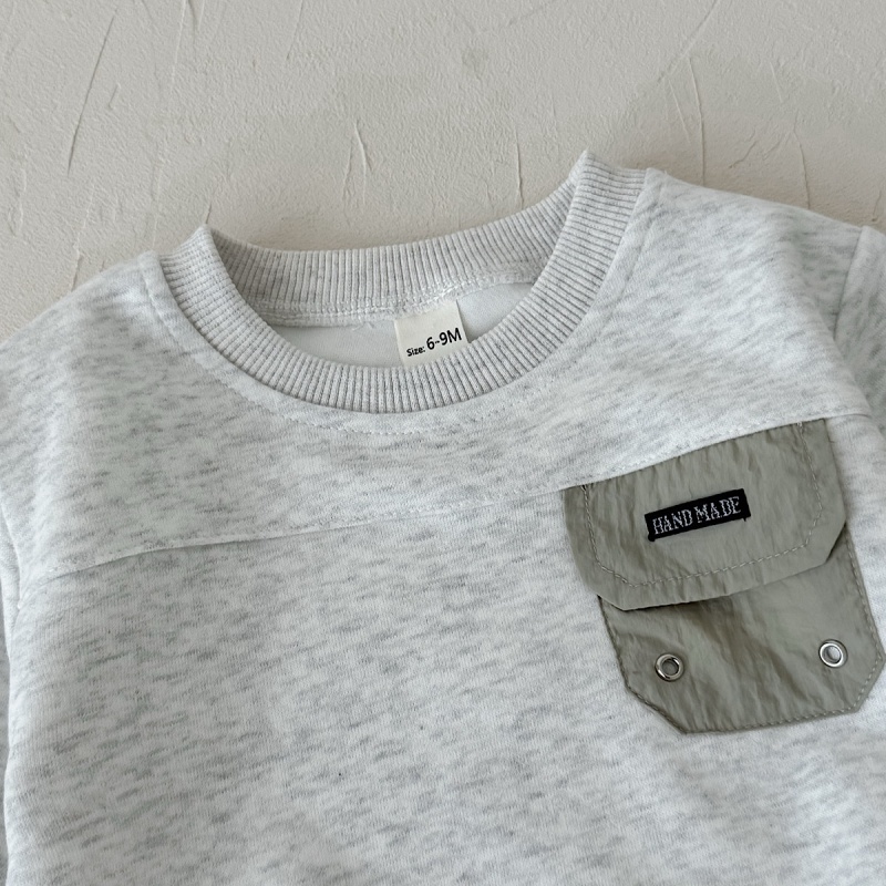 Color Block Pocket Baby Sweatsuit Set