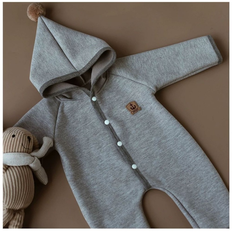Baby Girl Hooded Warm Lined Romper