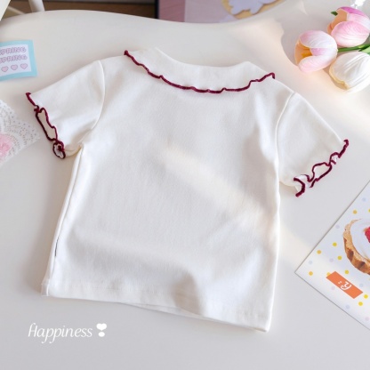 Baby Girl Strawberry Ruffle Polo Shirt