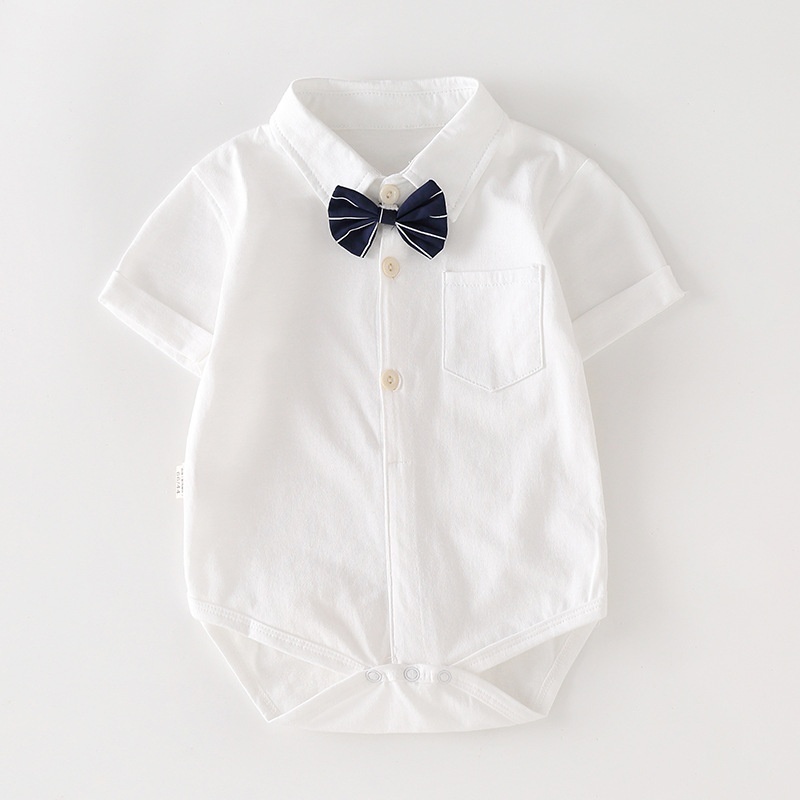 Baby Boy/Girl Super Cute Baby Shark Pattern Short Sleeve Romper-kissminis