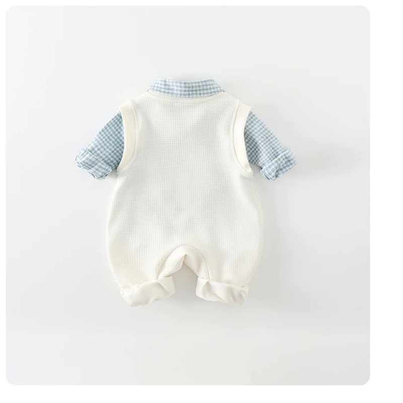 Baby Boy Cartoon Suspenders Long Sleeve Romper Set