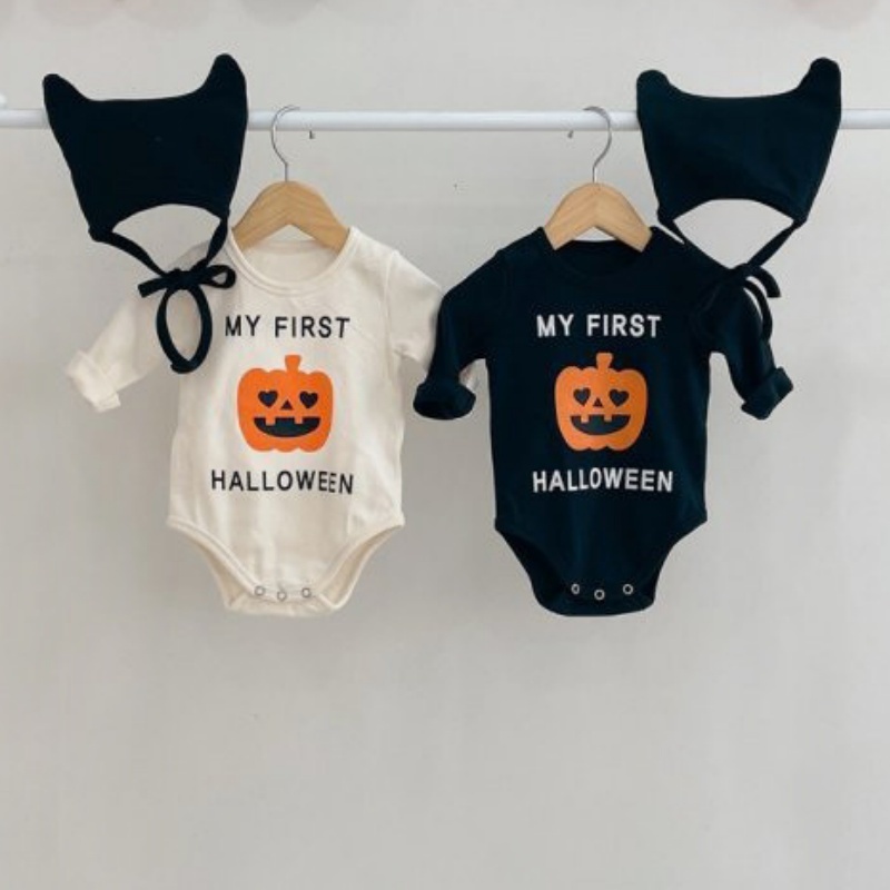 Pumpkin Print Halloween Baby Bodysuit Romper