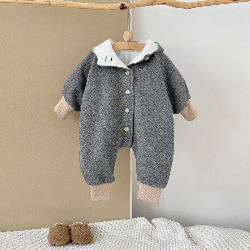 Rainbow Embroidered Warm Baby Romper Outfit