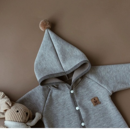 Baby Girl Hooded Warm Lined Romper