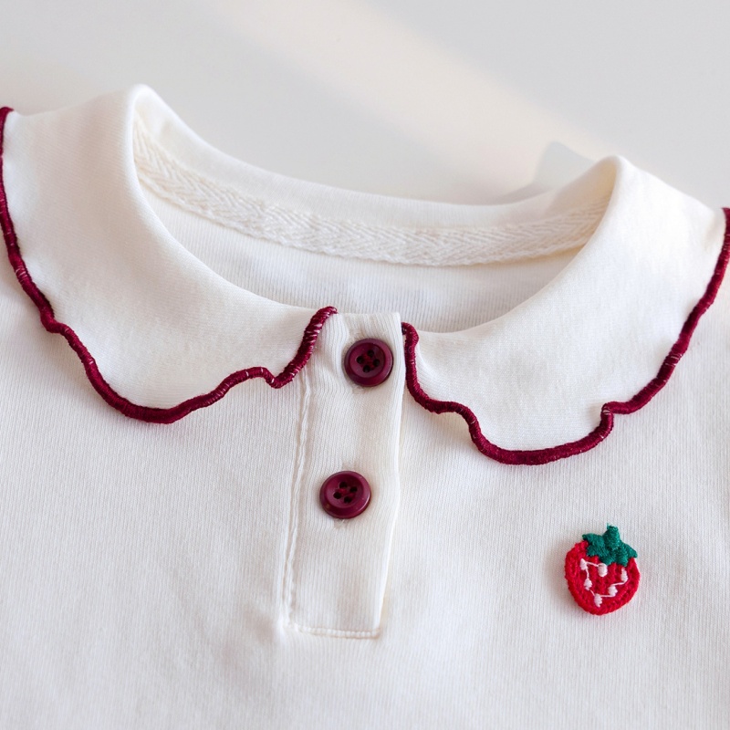 Baby Girl Strawberry Ruffle Polo Shirt