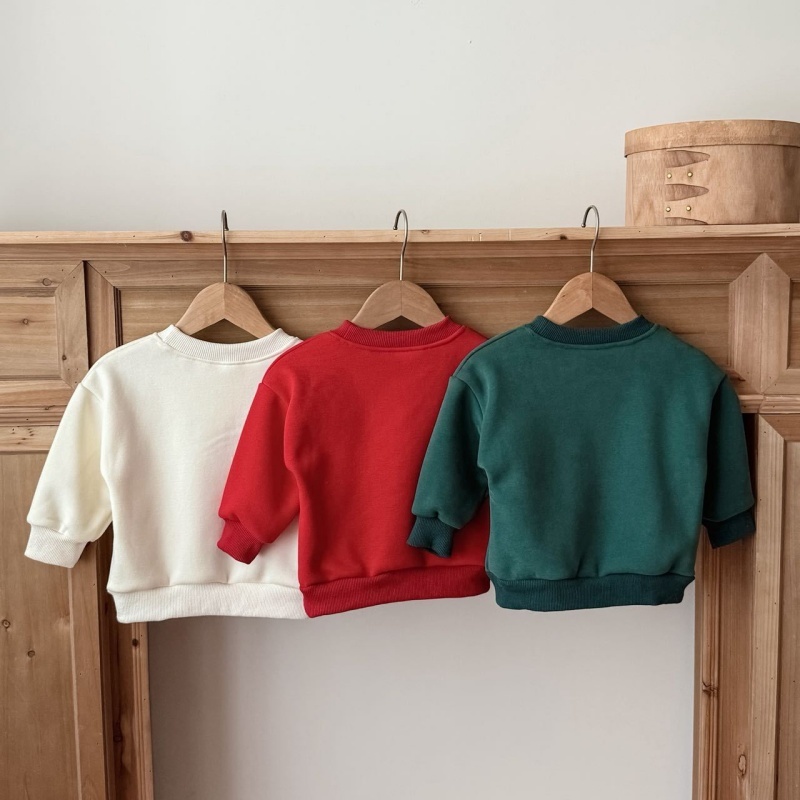 Reindeer Embroidered Kids Long Sleeve Sweatshirt