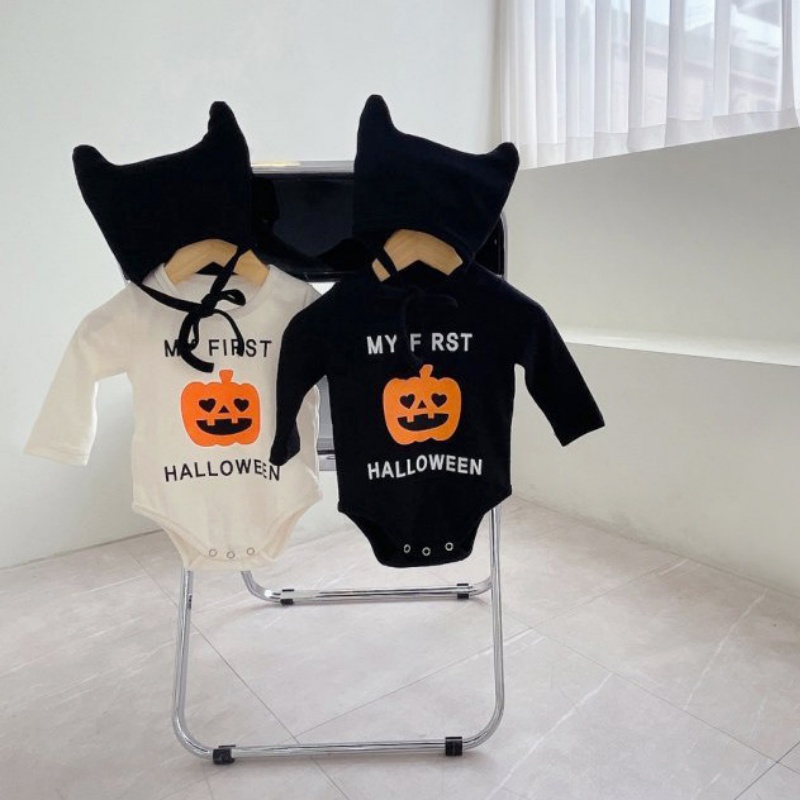 Pumpkin Print Halloween Baby Bodysuit Romper