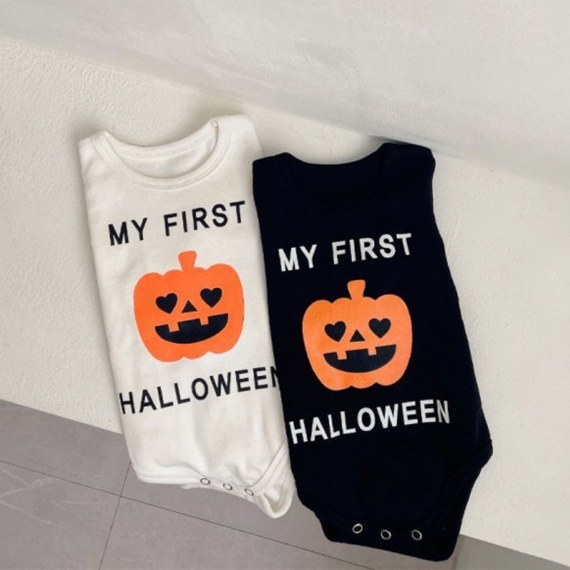 Pumpkin Print Halloween Baby Bodysuit Romper