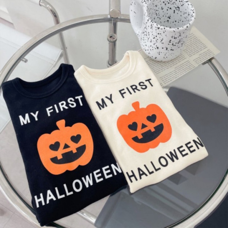 Pumpkin Print Halloween Baby Bodysuit Romper