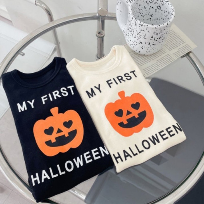 Pumpkin Print Halloween Baby Bodysuit Romper