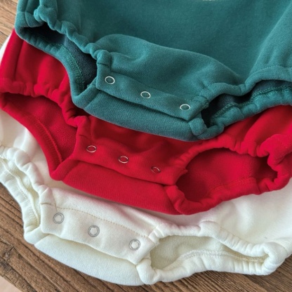 Cute Reindeer Embroidered Baby Romper Set